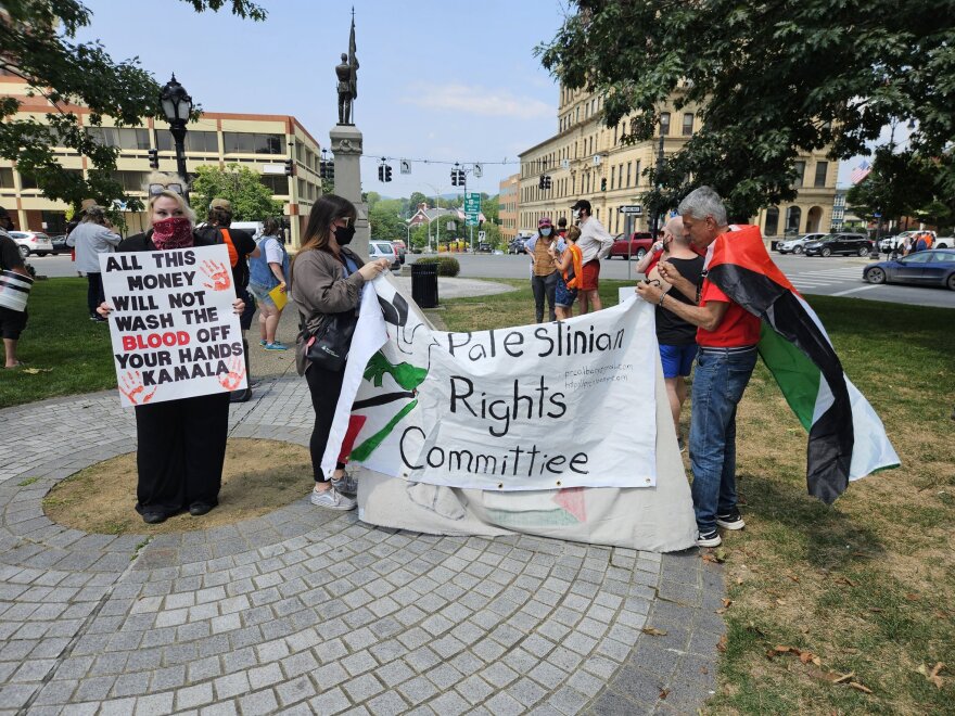 Palestine Action US statement read at Pittsfield, MA protest against Kamala fundraiser